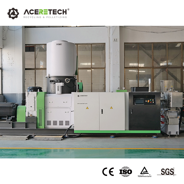 ACS-H CE ISO Certificates Plastic Recycling Single Screw Extruder Pelletizing Machine With Siemens Plc