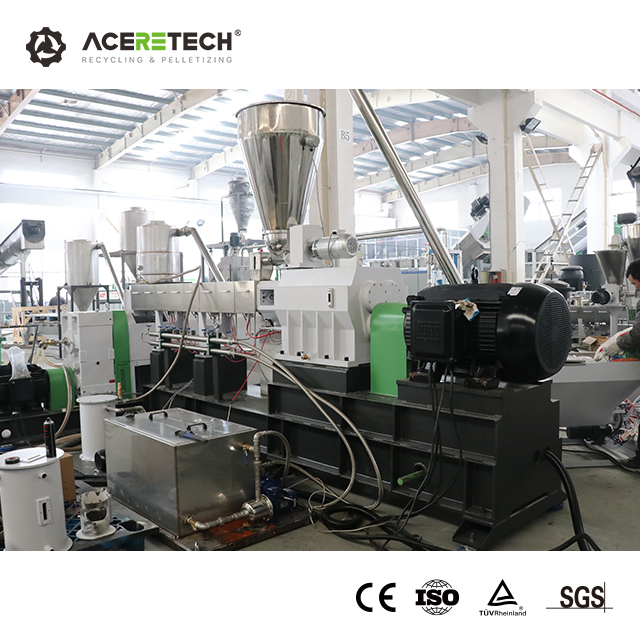 ATE Series PP with Glass Fiber Compounding 300kg/H Concial Twin Screw Extruder Pvc Pelletizing Machine